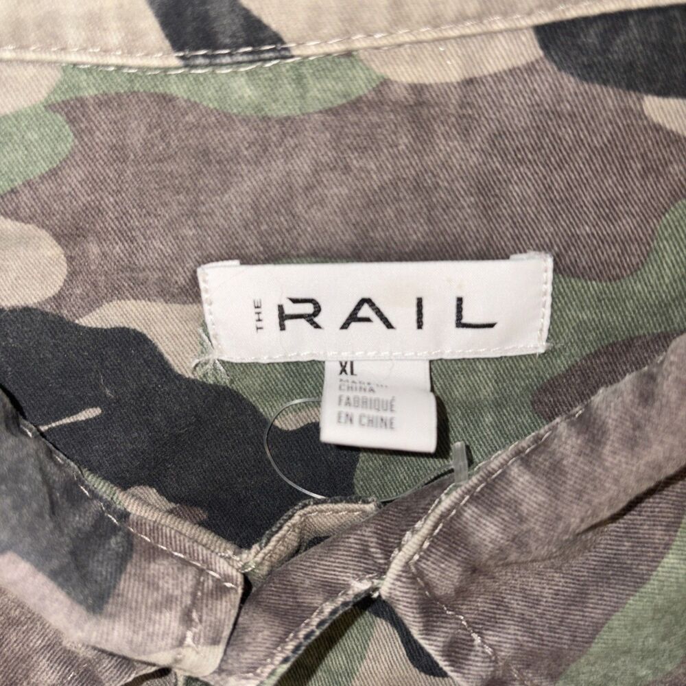 The Rail Camo Military Patch Jacket Size: XL Various Patches 46” Pit To Pit READ - Picture 8 of 14